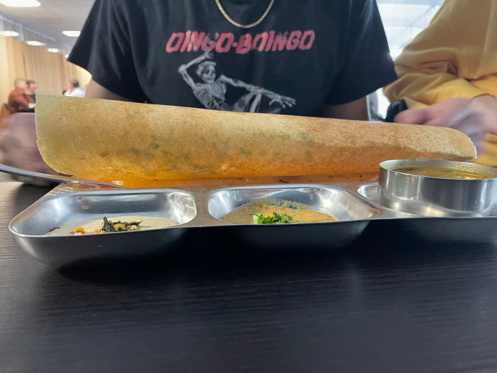 The dosa was crisp, tangy, and deeply flavourful with chutneys that bring heat, acid, and balance