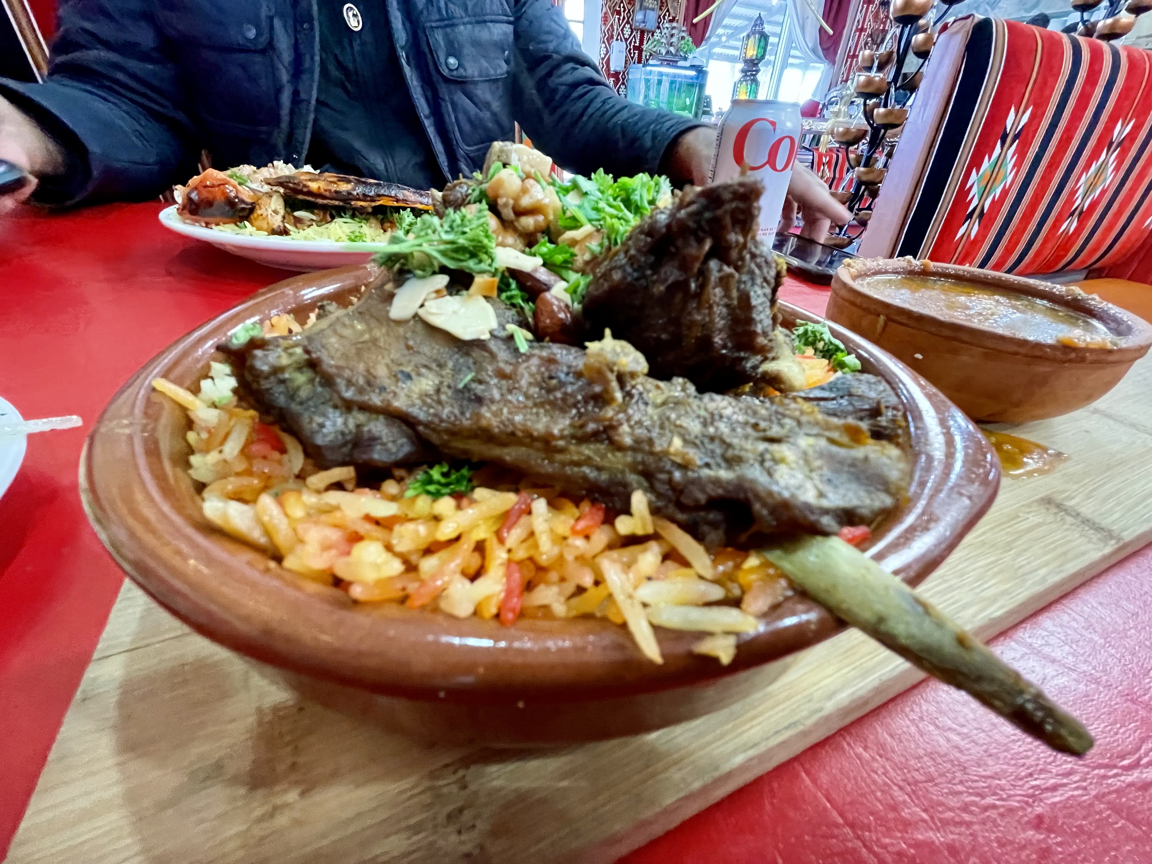 The crowning dish during of our early dinner at Alhalabi was the lamb mandi, which, while a little steep at $24.99 for a two-piece of lamb, was worth it because of the hours of labour that goes into making it